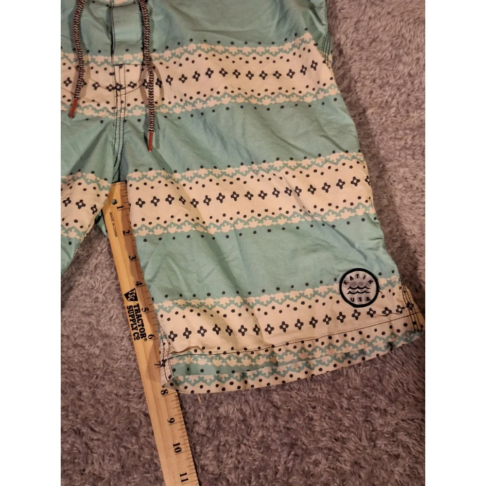 Katin USA Mens Board Shorts Size 33 Surf Beach Swim Trunks Floral Polka Dot
